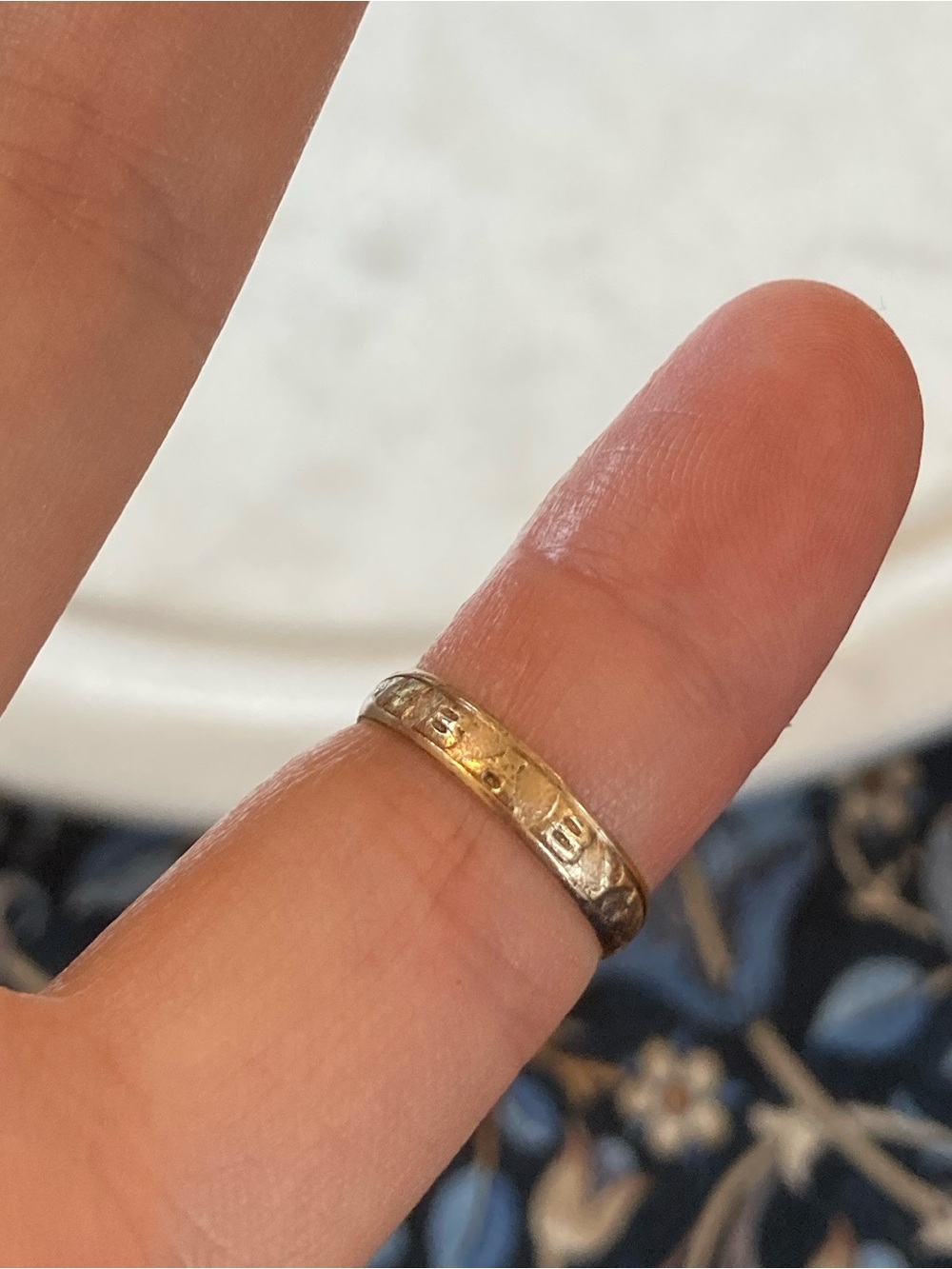 Antique Victorian “BABY” Engraved Ring, Size 3 - Picture 5 of 14